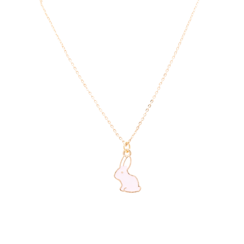 Bunny Enamel Charm Children's Necklace Animal Rabbit Pet