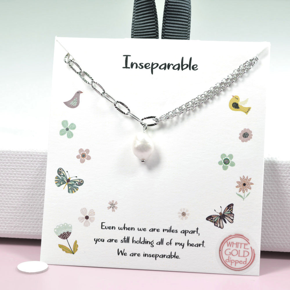 "Inseparable" Freshwater Pearl Charm Necklace