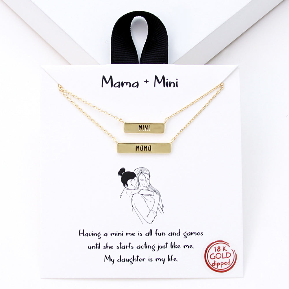 "Mama+Mini" Dainty Set of Two Necklace