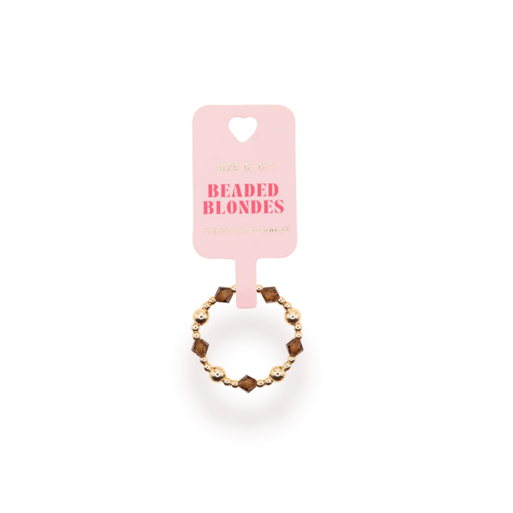 Beaded Blondes Coco Brown June Ring