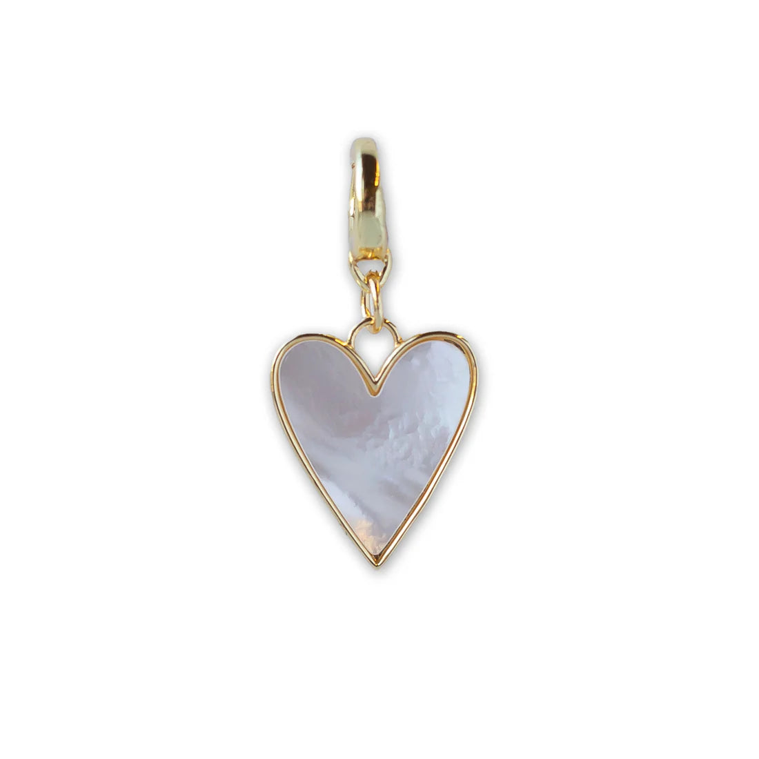 Lenny & Eva Heart Charm, Mother of Pearl