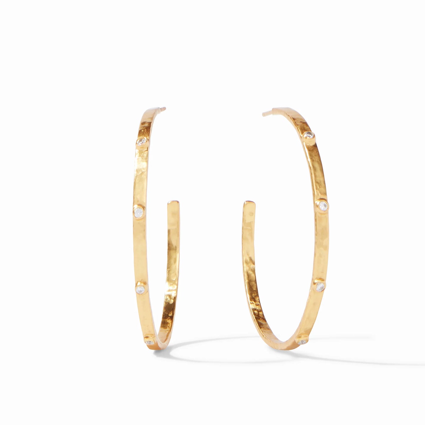 JULIE VOS Crescent Stone Hoop - Cubic Zirconia
