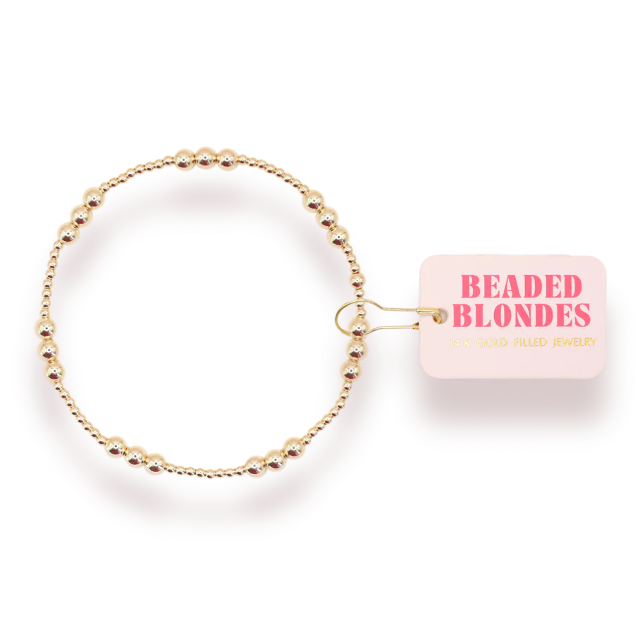 Beaded Blondes ILY Gold Beaded Bracelet