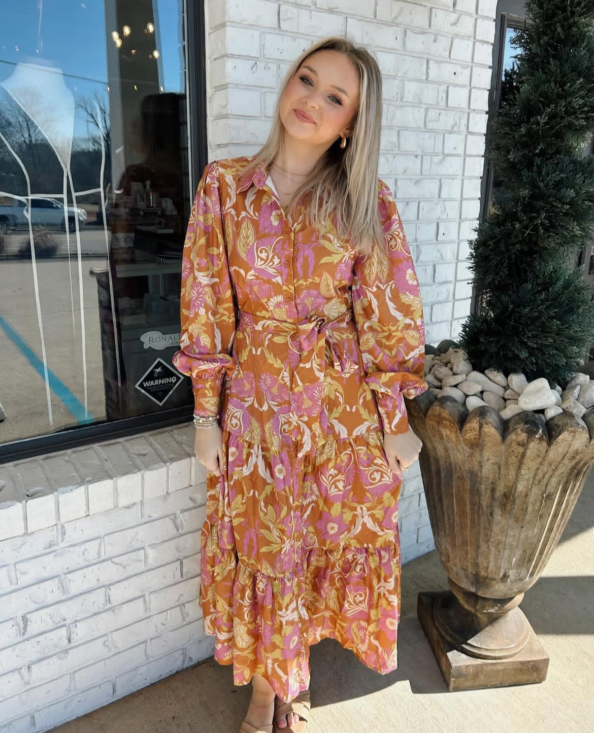 Floral Embrace Woven Dress