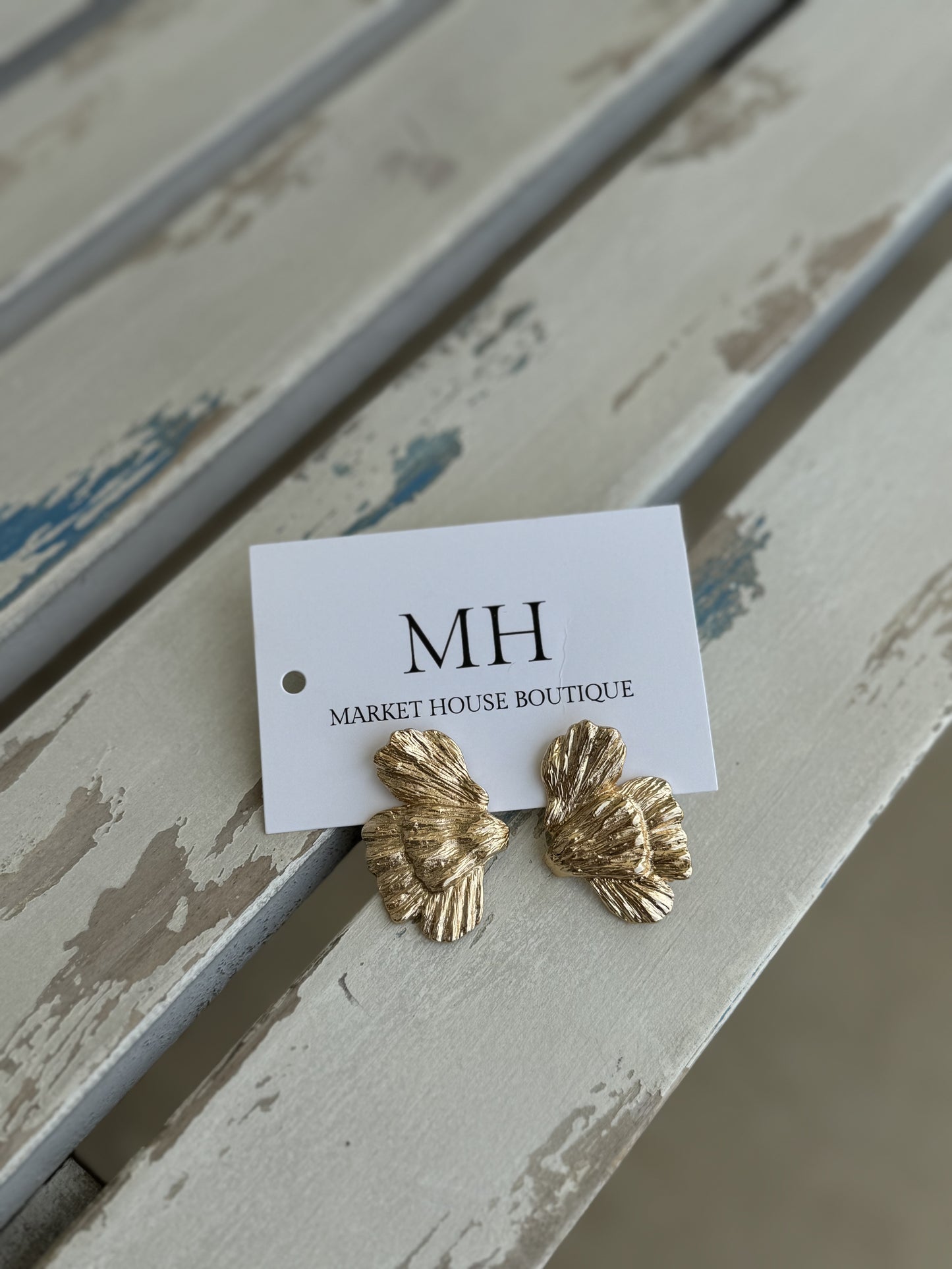 Wing Textured Metal Earrings