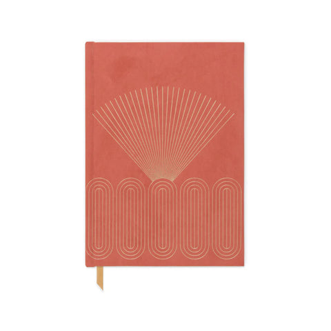 Hard Cover Suede Cloth Journal With Pocket