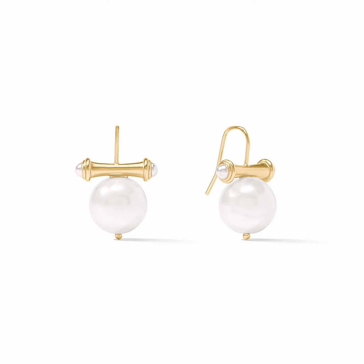 JULIE VOS Bamboo Pearl Earring - Gold & Pearl