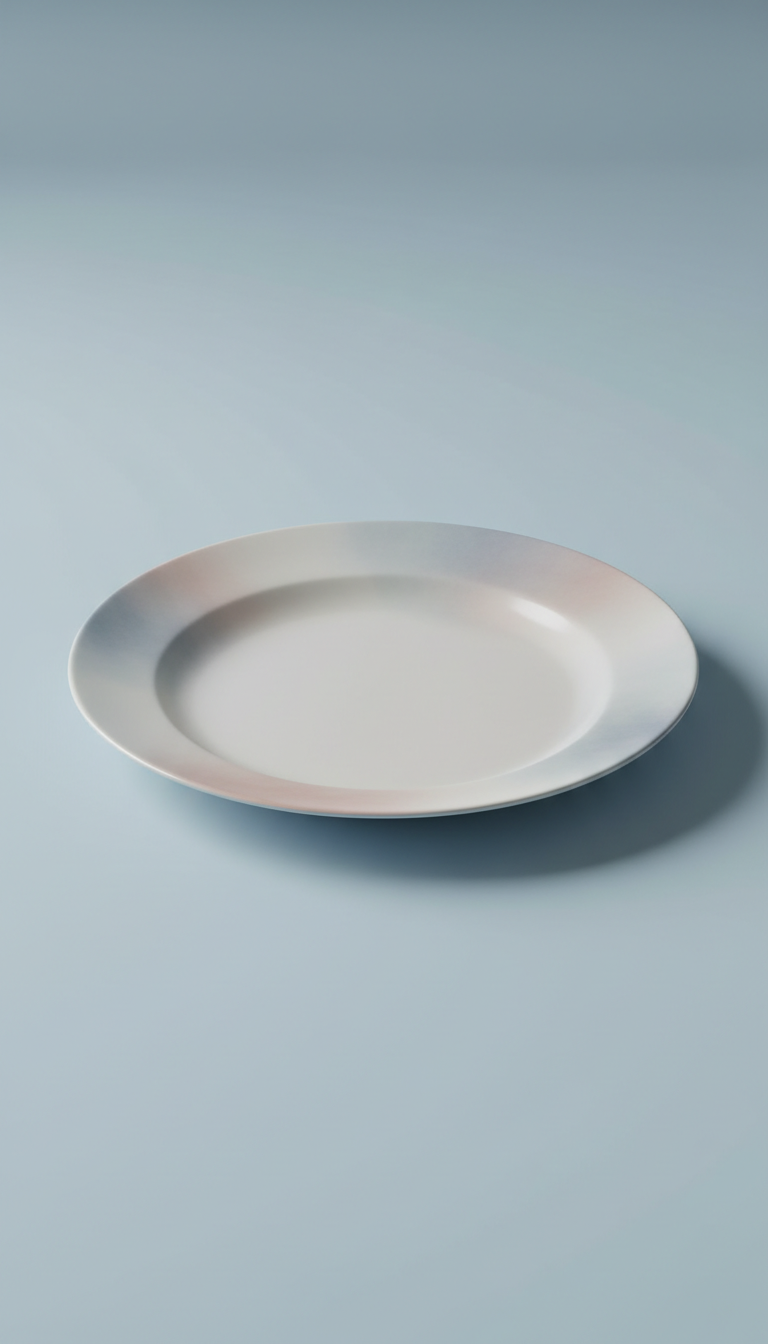 Porcelain Dinner Plate with Fluted Rim