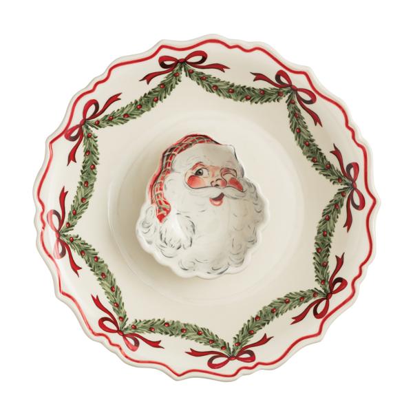 Mudpie Santa Chip and Dip Bowl