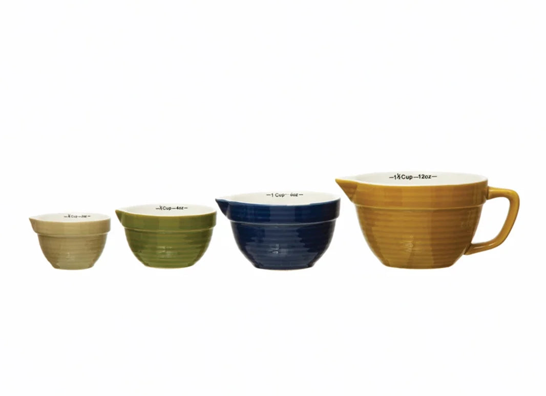 Hazel Mazel: Cup Stoneware Batter Bowl Measuring Cups