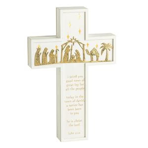 Mudpie LED Nativity Cross