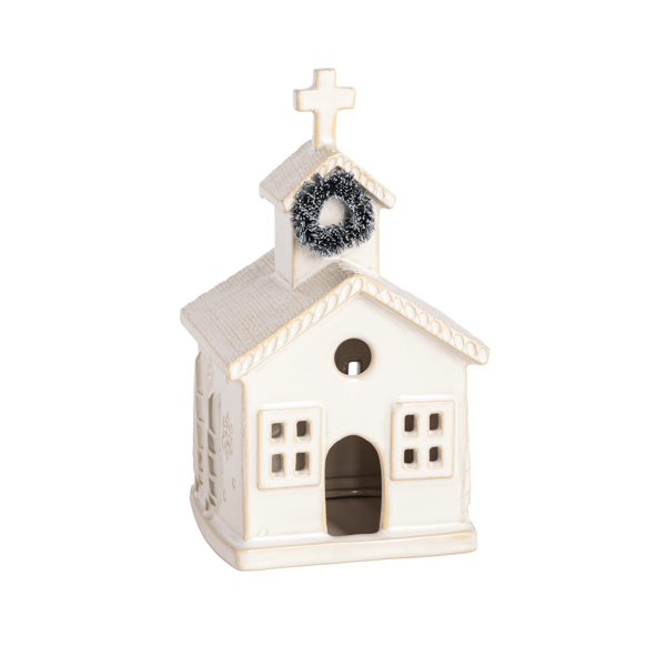 Mud Pie: Medium Light Up Church Ornament