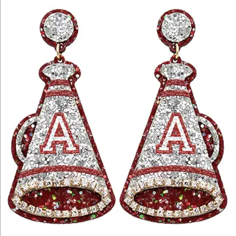 Gameday Megaphone Glitter Earrings