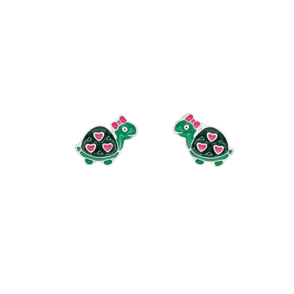 Turtle Heart Reptile Enamel Post Stud Earring Children’S