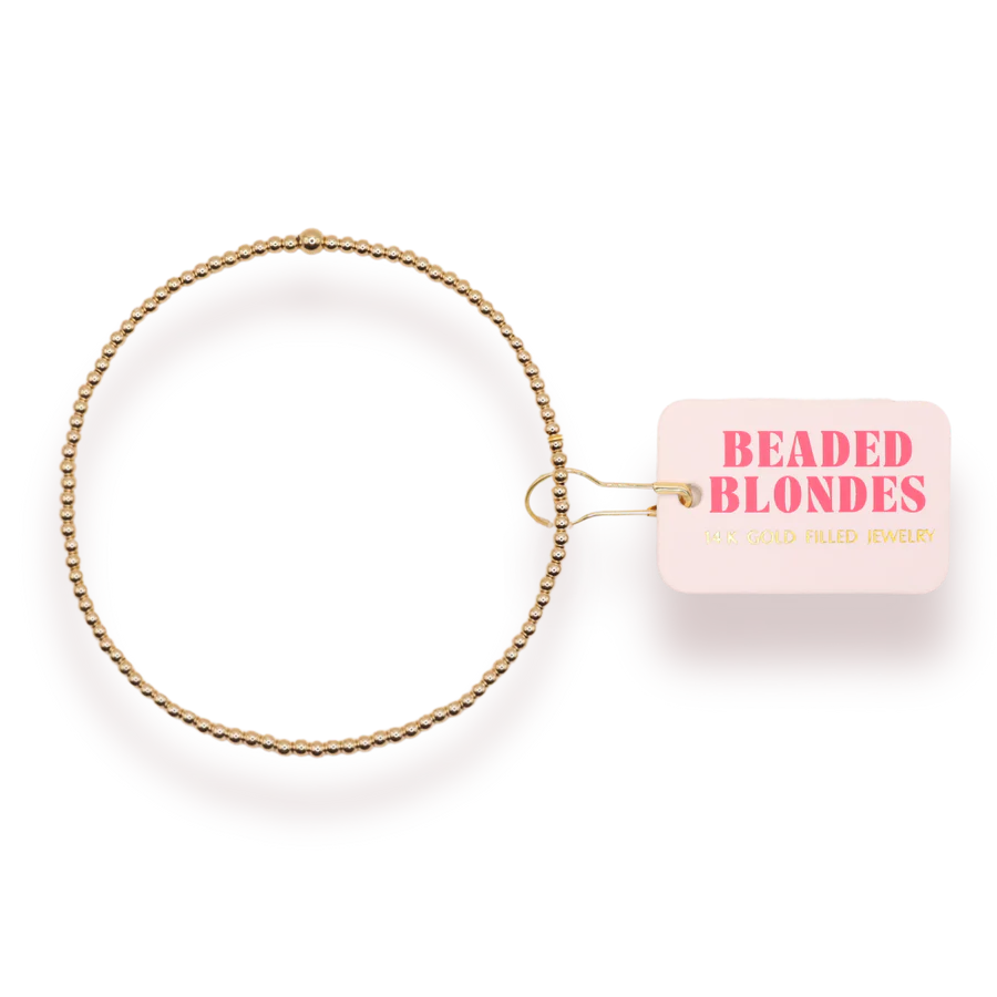 Beaded Blondes 2mm Gold Beaded Bracelet