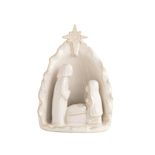 Mudpie WHITE STONEWARE NATIVITY SCENE
