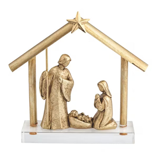 Mud Pie: Acrylic Base Gold Nativity