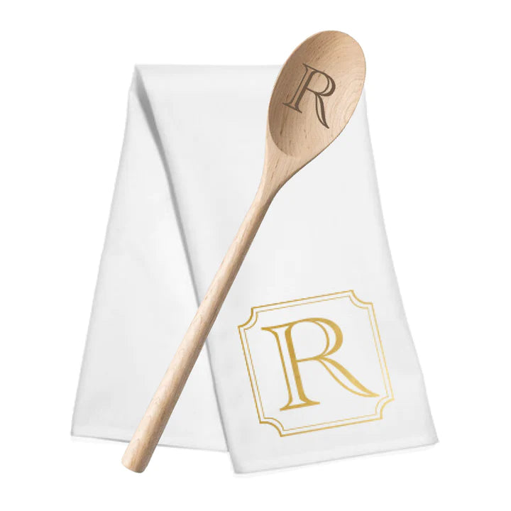 Tea Towel- Spoon Set w/Initial