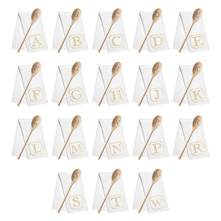 Tea Towel- Spoon Set w/Initial