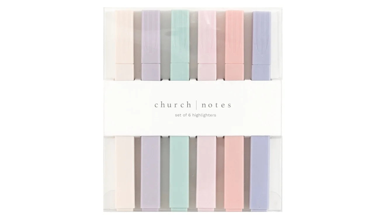 Church Notes Set of 6 Pastel Highlighters