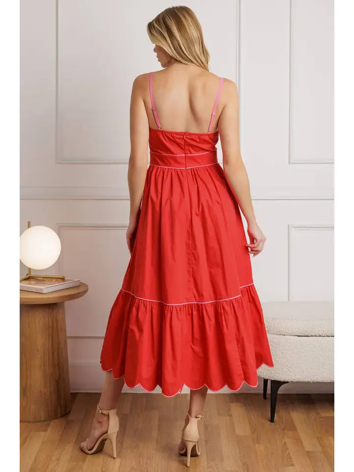 Allie Scalloped Midi Dress