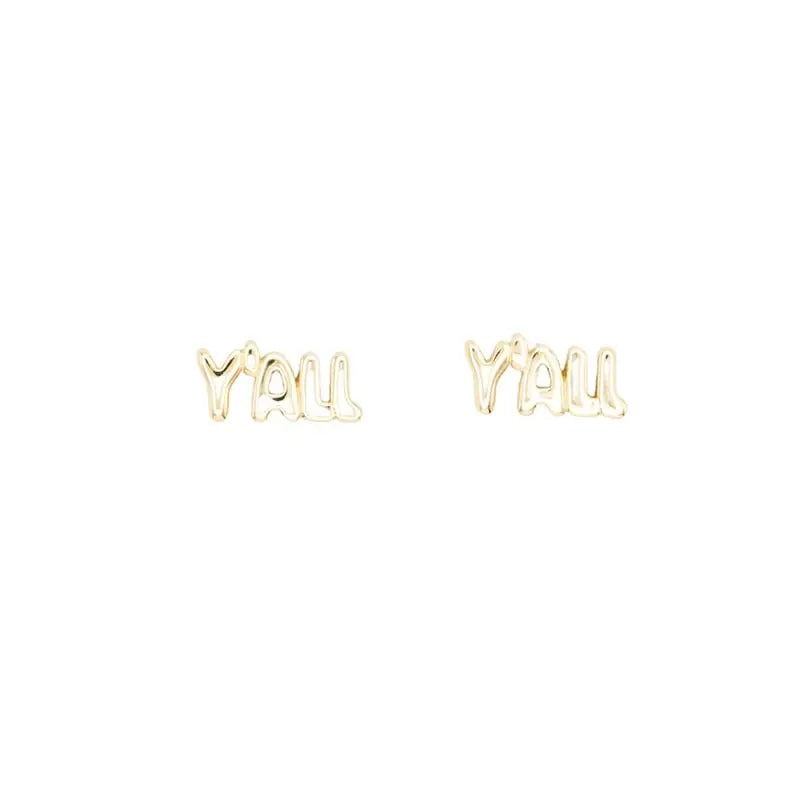 Y'all Post Earring Stud Word Southern, Western