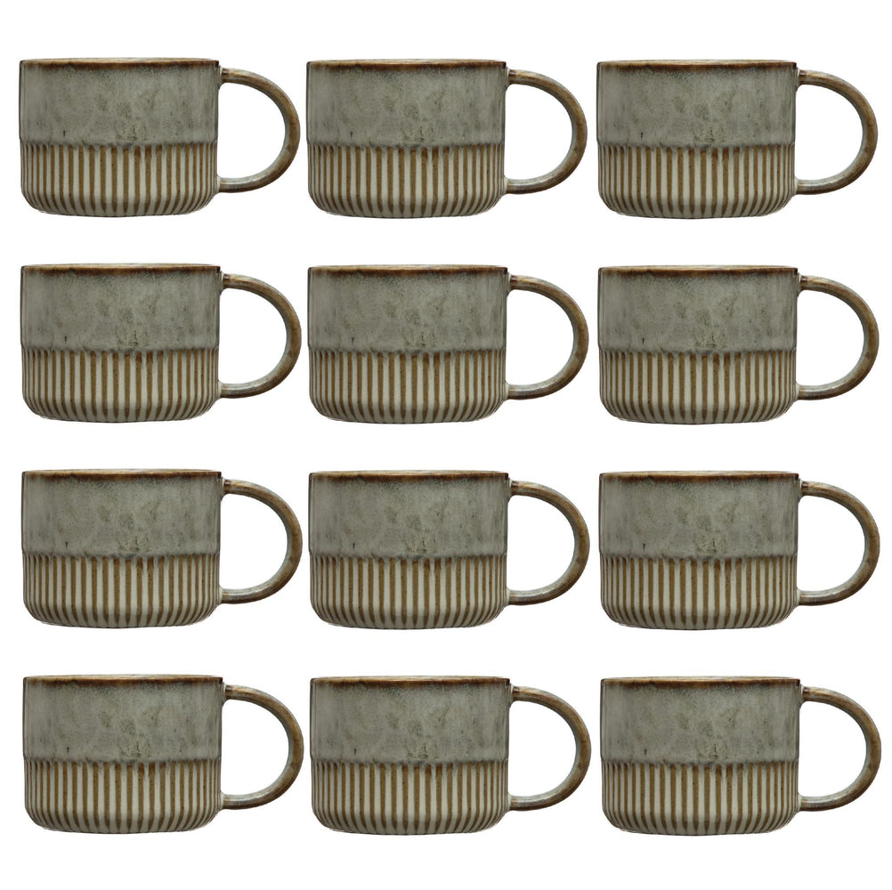 Crimped Bottom Stoneware Mug