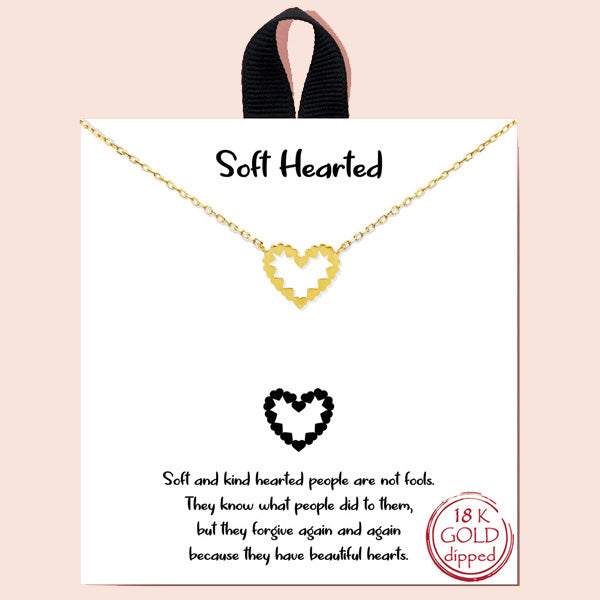 "soft hearted" heart pendant necklace
