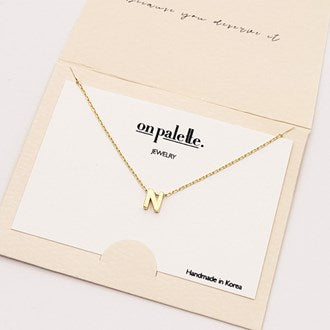 dainty initial letter necklace/14k gold dipped