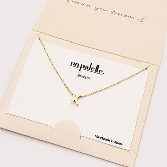 dainty initial letter necklace/14k gold dipped