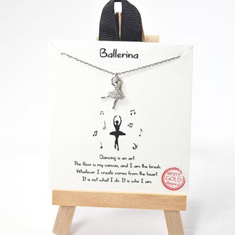 "Ballerina" dainty cubic zirconia charm necklace