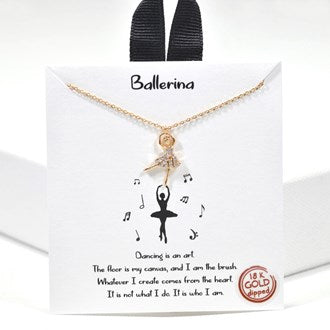 "Ballerina" dainty cubic zirconia charm necklace