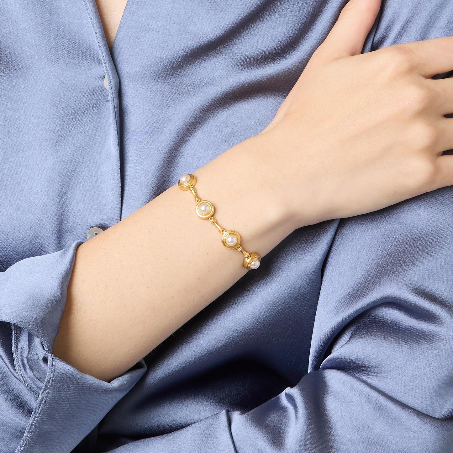 JULIE VOS Bamboo Pearl Bracelet