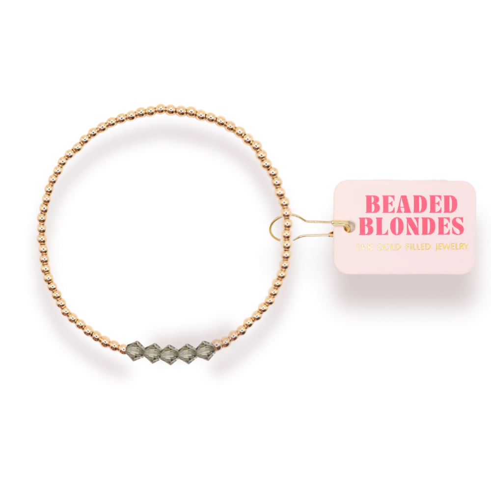 Beaded Blondes Ash Gray Kim Bracelet