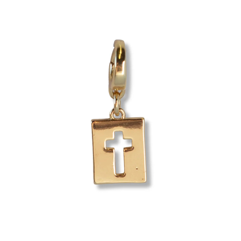 Lenny & Eva Hollow Cross Charm, Gold