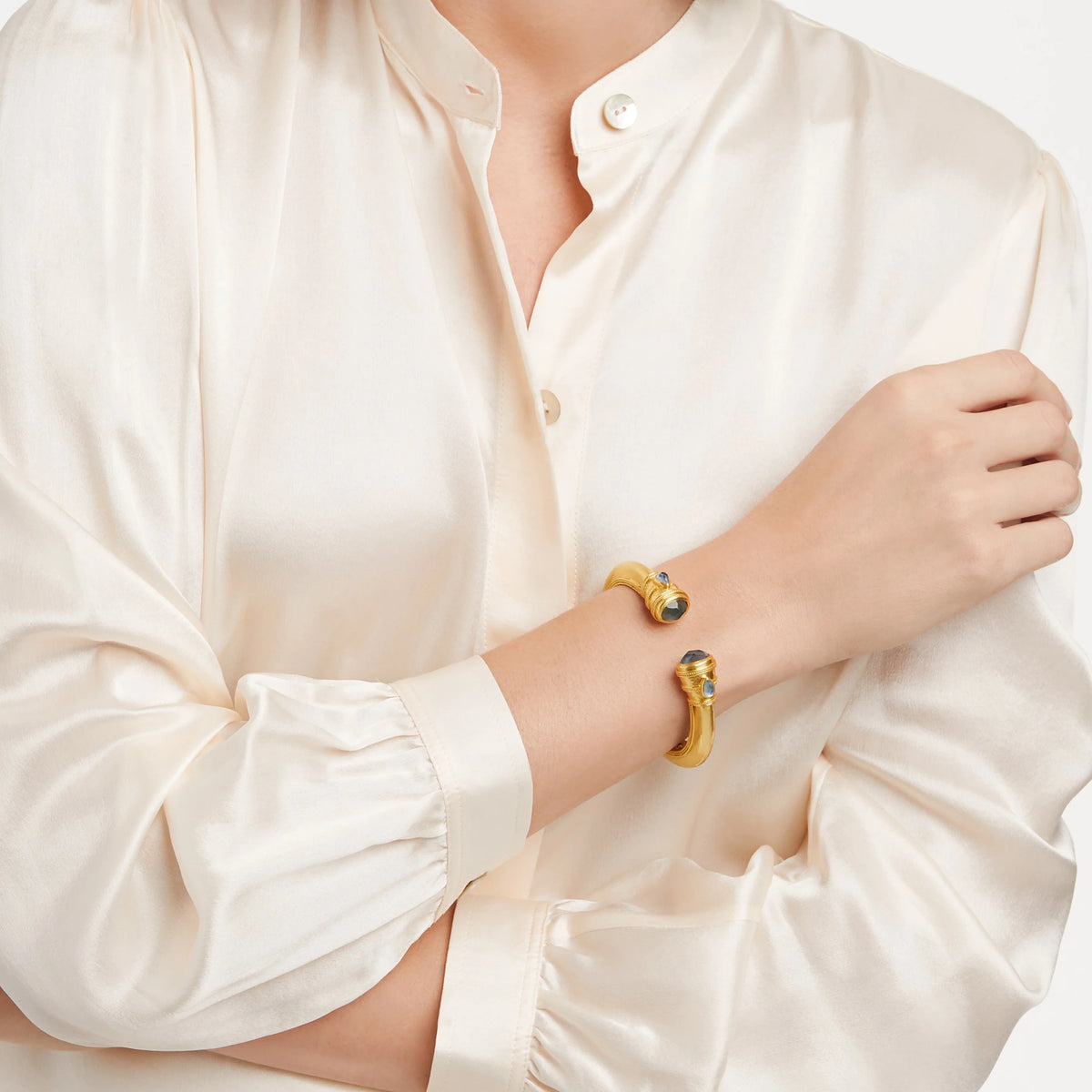 JULIE VOS Cannes Demi Cuff - Iridescent Bahamian Blue