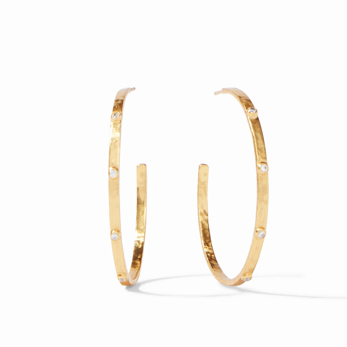 JULIE VOS Crescent Stone Hoop - Cubic Zirconia