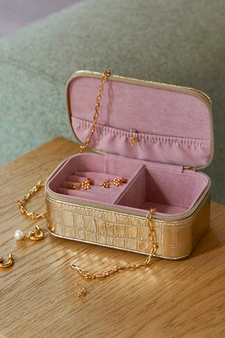 Metallic Gold Mini Jewellery Box