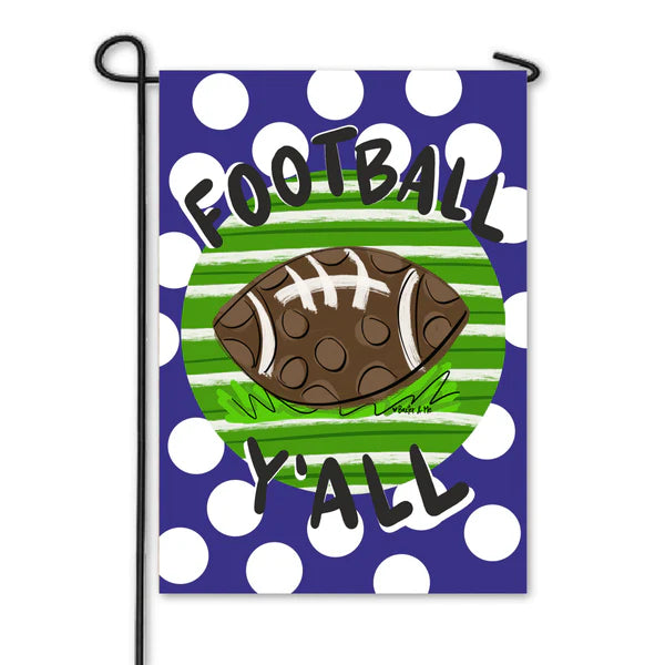 Blue & White Football Team Colors Garden Flag