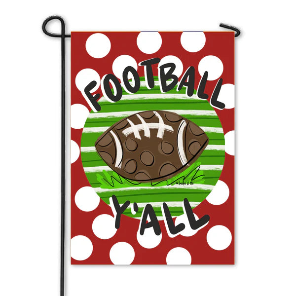 Crimson & White Football Team Colors Garden Flag