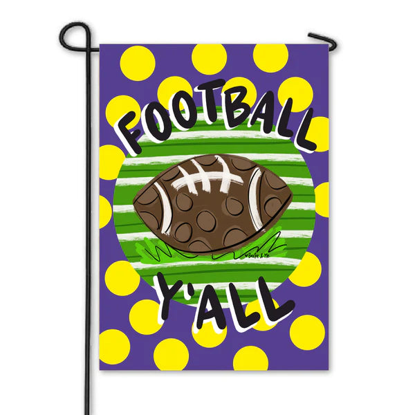 Purple & Gold Football Team Colors Garden Flag