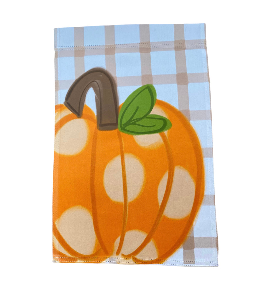 "Polka Dot Pumpkin" Garden Flag