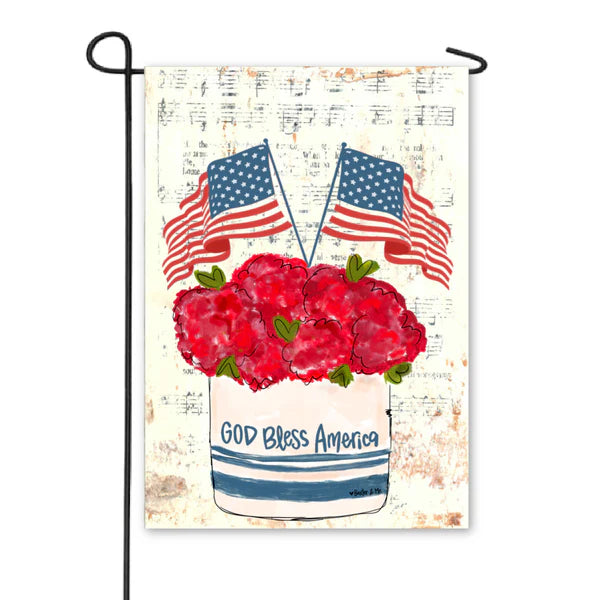 God Bless America Stoneware Garden Flag