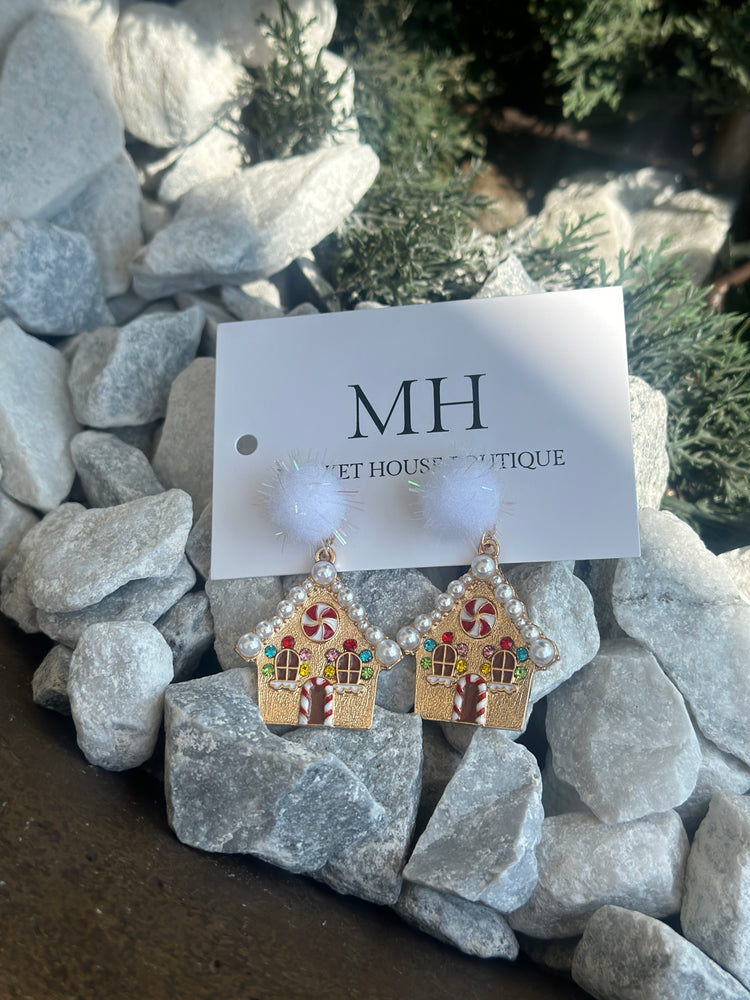 Cookie House w/ PomPom Drop Earrings