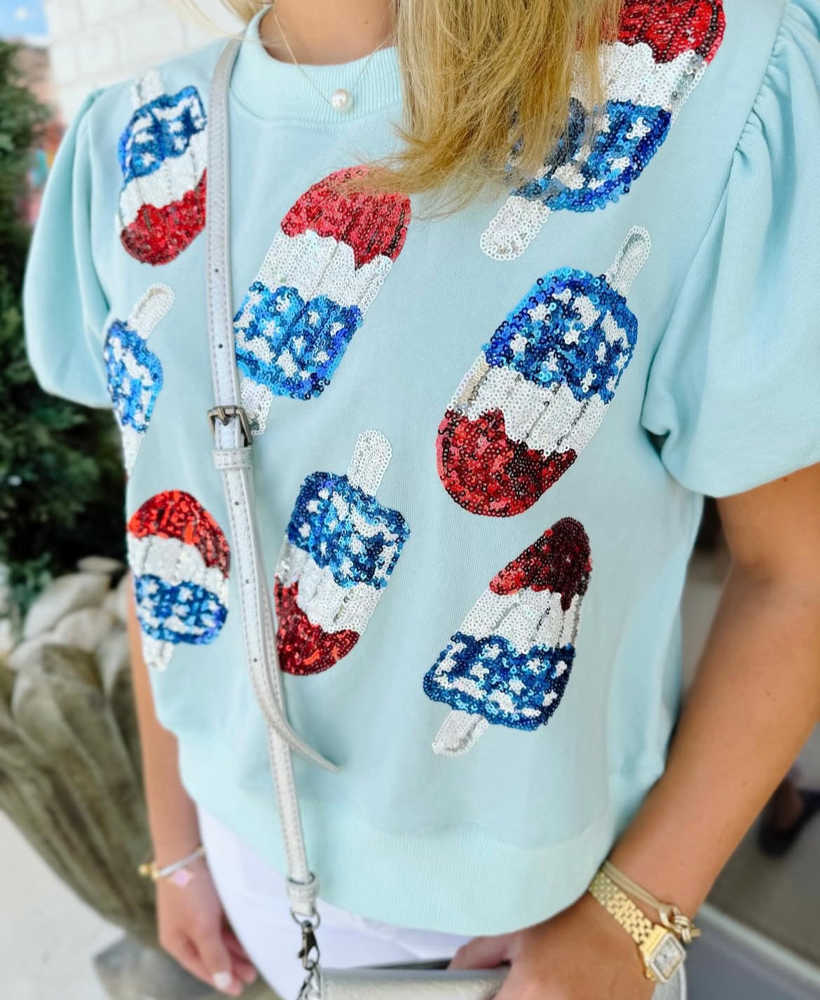 USA Sequin Popsicles Top