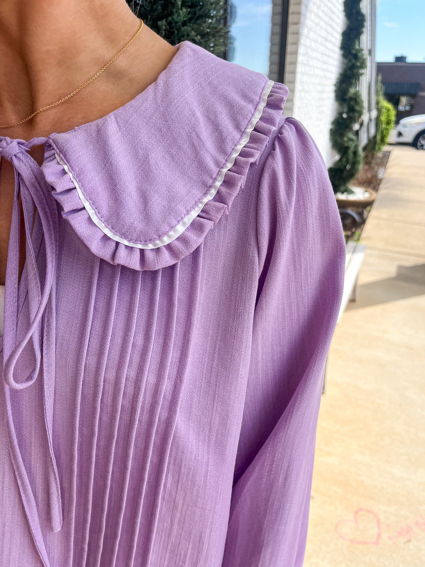 Peter Pan Pleated Blouse