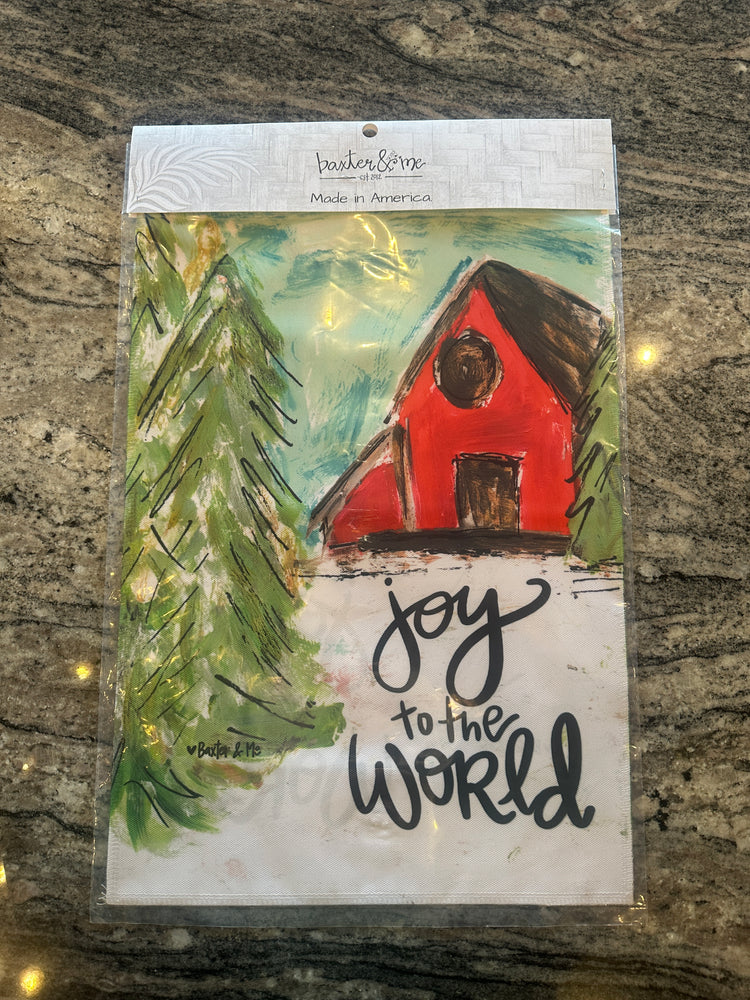 Joy to the World Barn Garden Flag