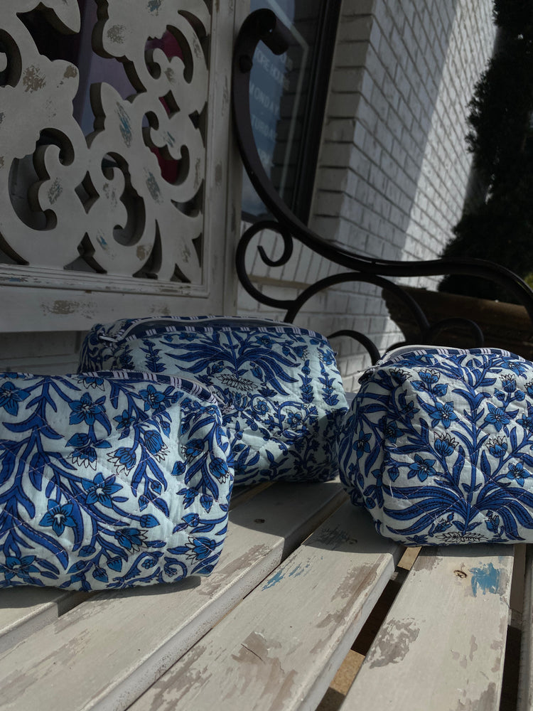 Navy Garden Travel Bag