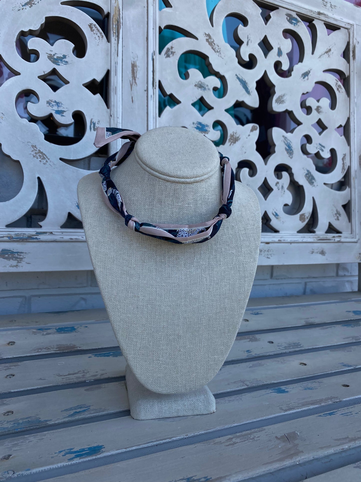 The Navy Girl Scarf And Earring Set