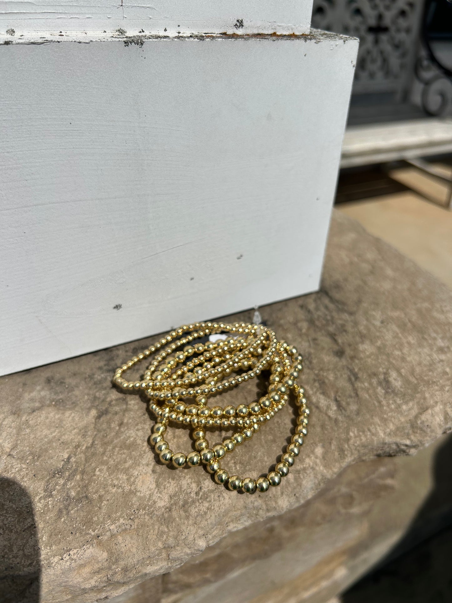 The Gold Beaded Bracelet Set